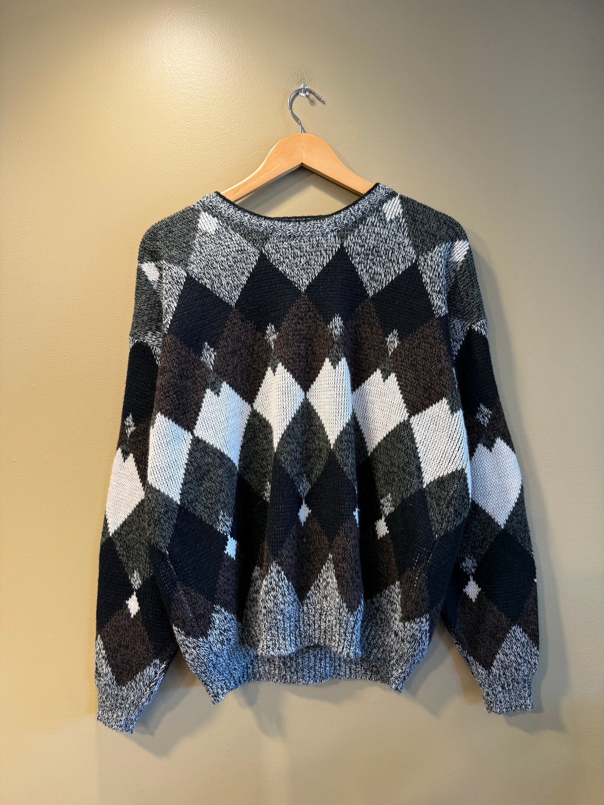Vintage Michael Gerald Brown Patterned Sweater- M