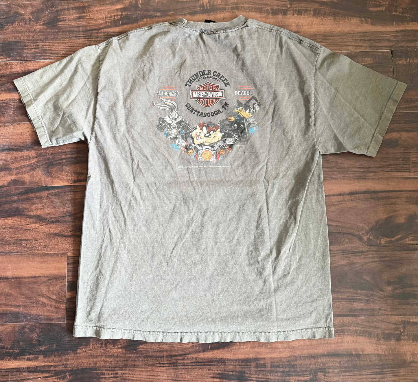 Vintage Harley Davidson Motorcycles Taz Looney Tunes T-Shirt- L