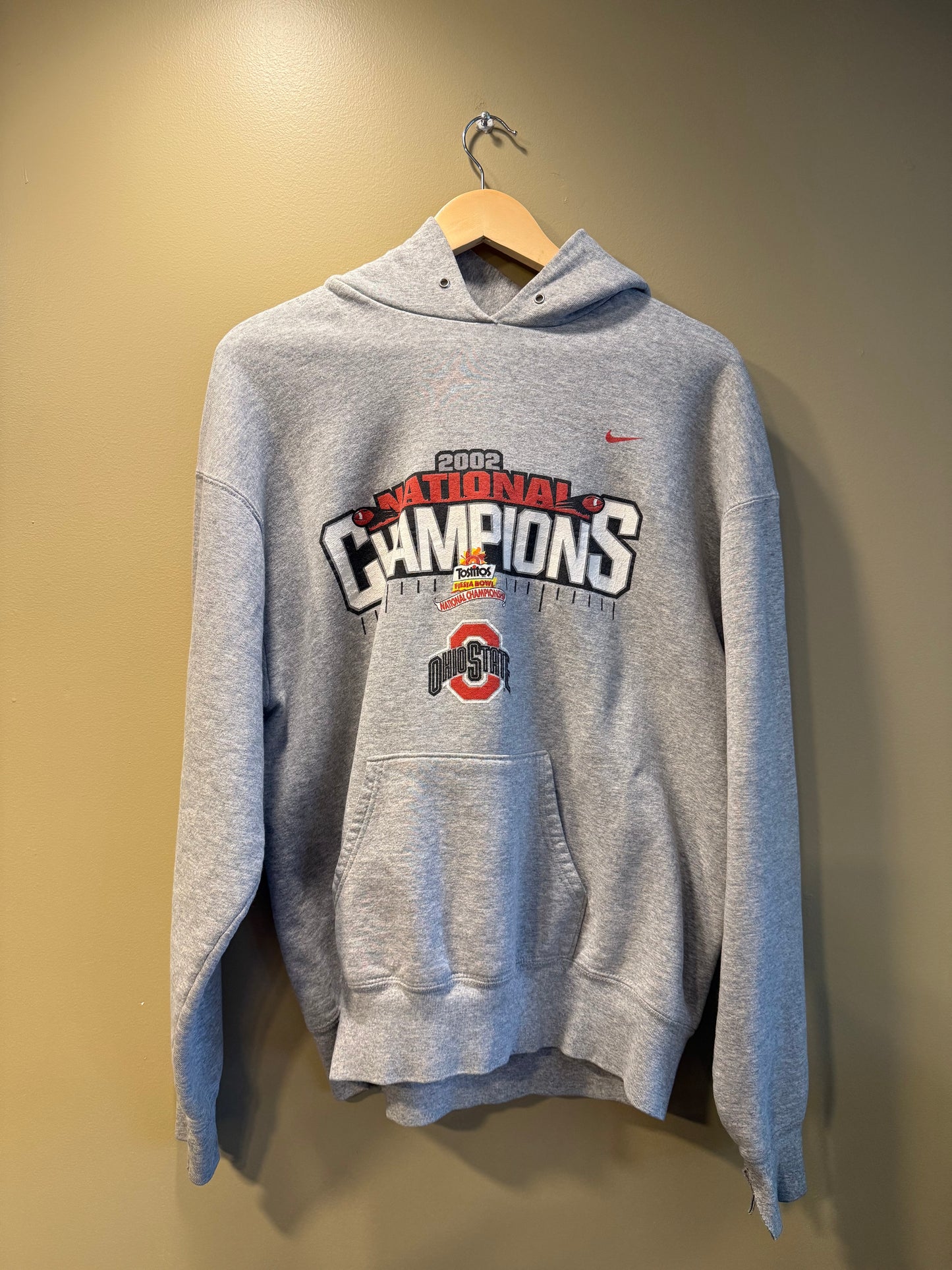 Vintage Nike Ohio State Buckeyes Gray Hoodie Sweatshirt- XL