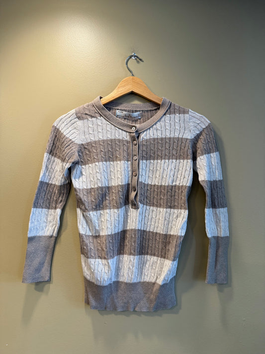 Vintage TRF Knitware Striped Button-Up Sweater- S