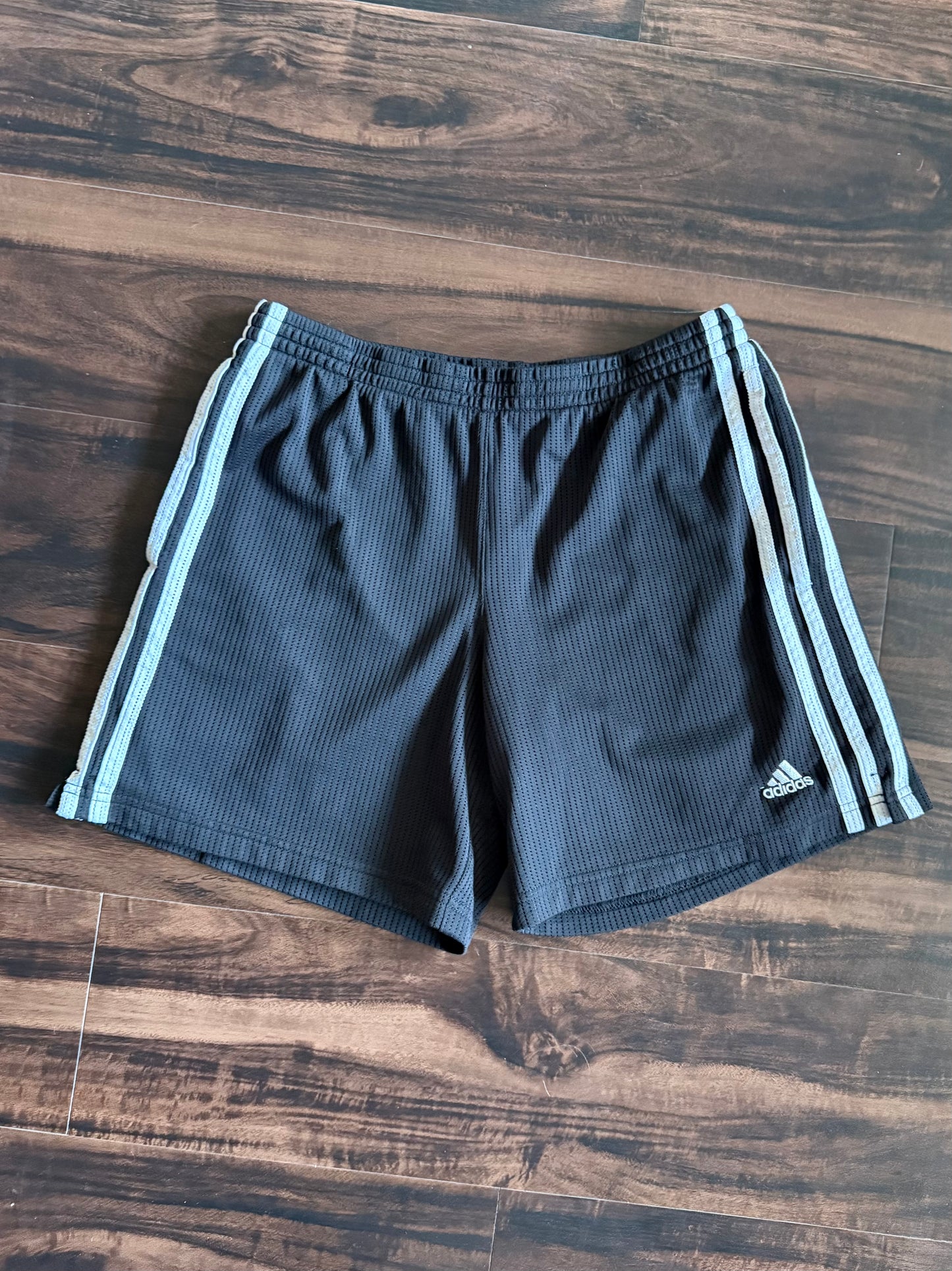 Vintage Adidas Black Striped Athletic Shorts- S