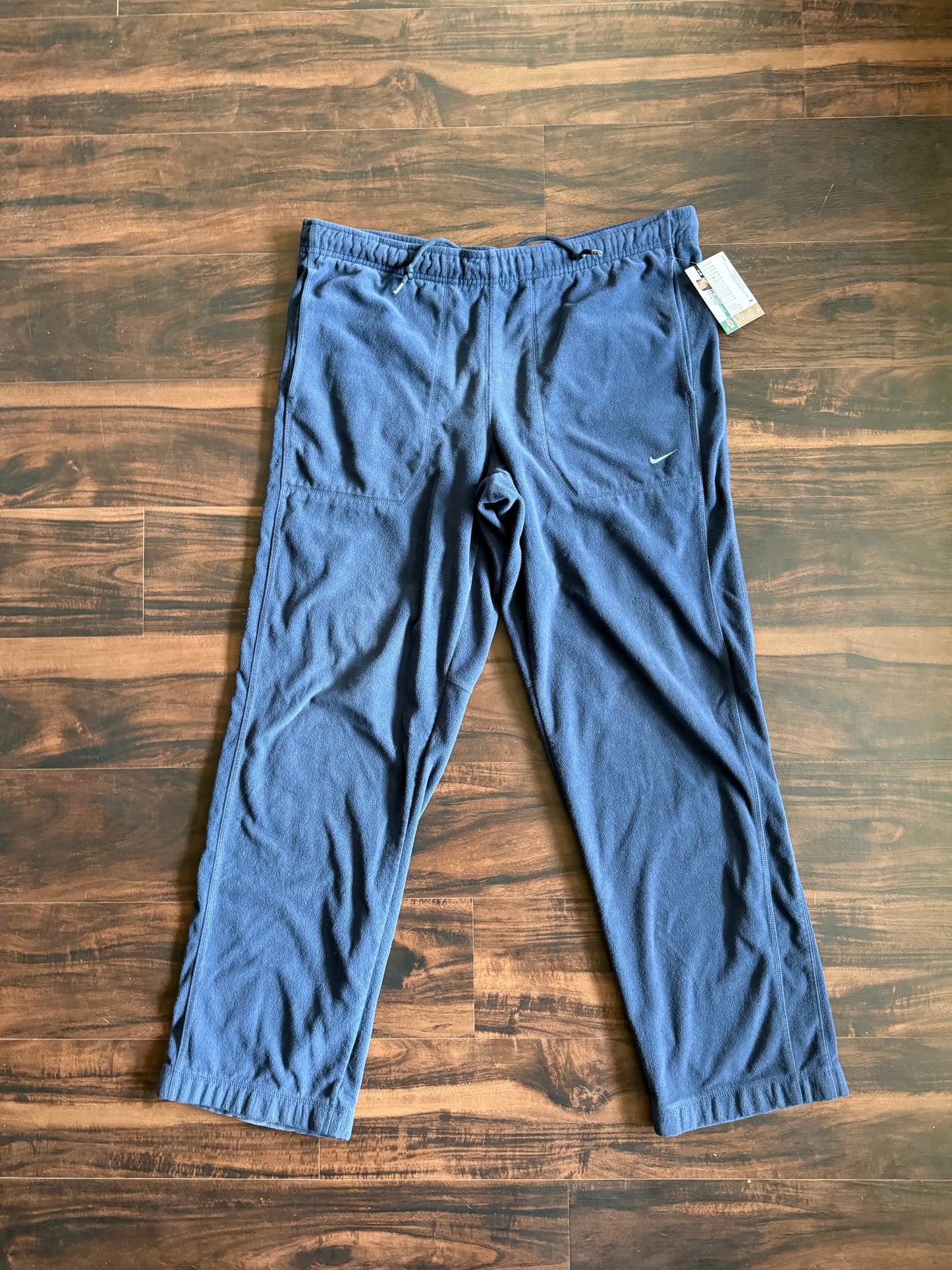 Vintage Y2K Nike Navy Blue Fleece Sweatpants- 36x32