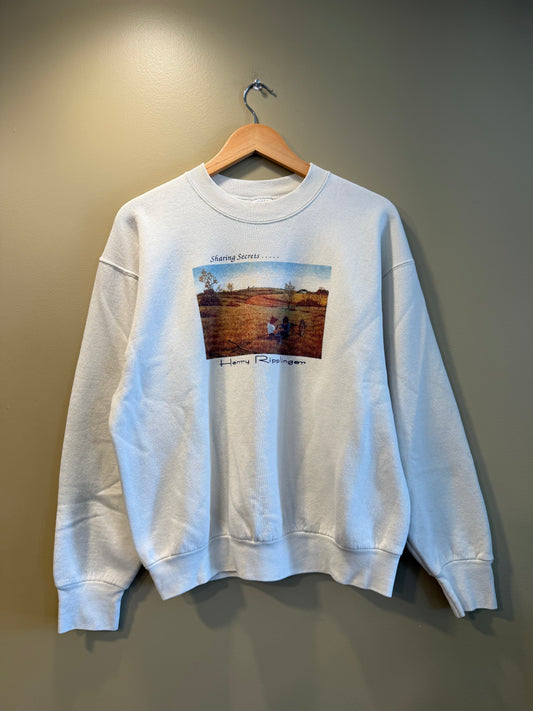 Vintage Sharing Secrets Henry Ripplinger Art Crewneck Sweatshirt- L