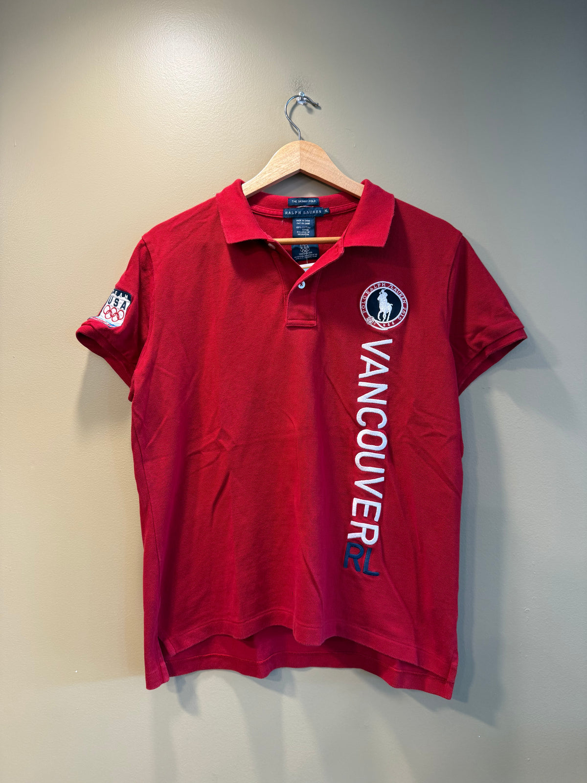 Vintage Polo Ralph Lauren Vancouver 2010 Team USA Olympics Women’s Red Polo Shirt- L/XL