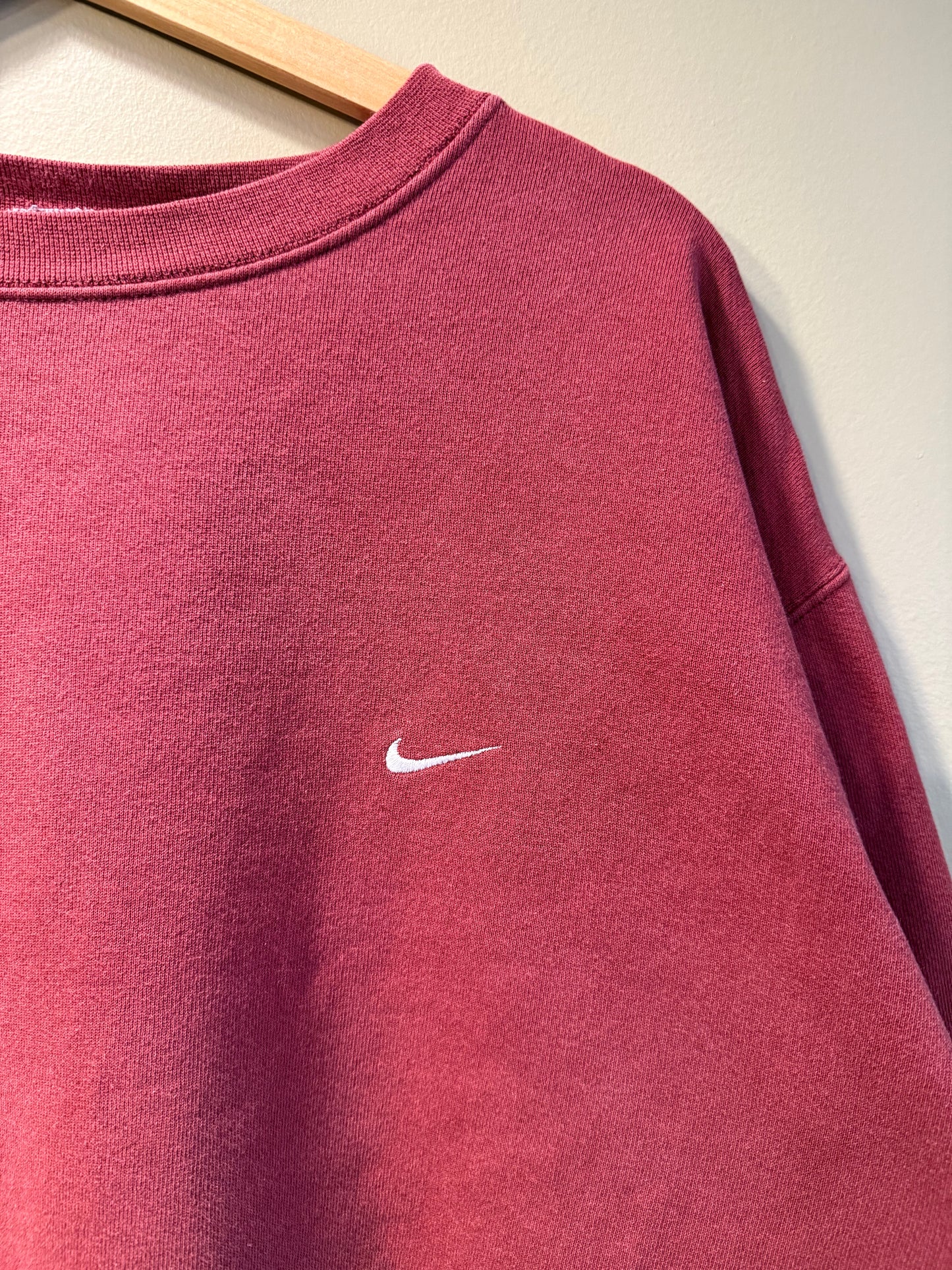 Vintage Nike Maroon Red Swoosh Crewneck Sweatshirt- L/XL