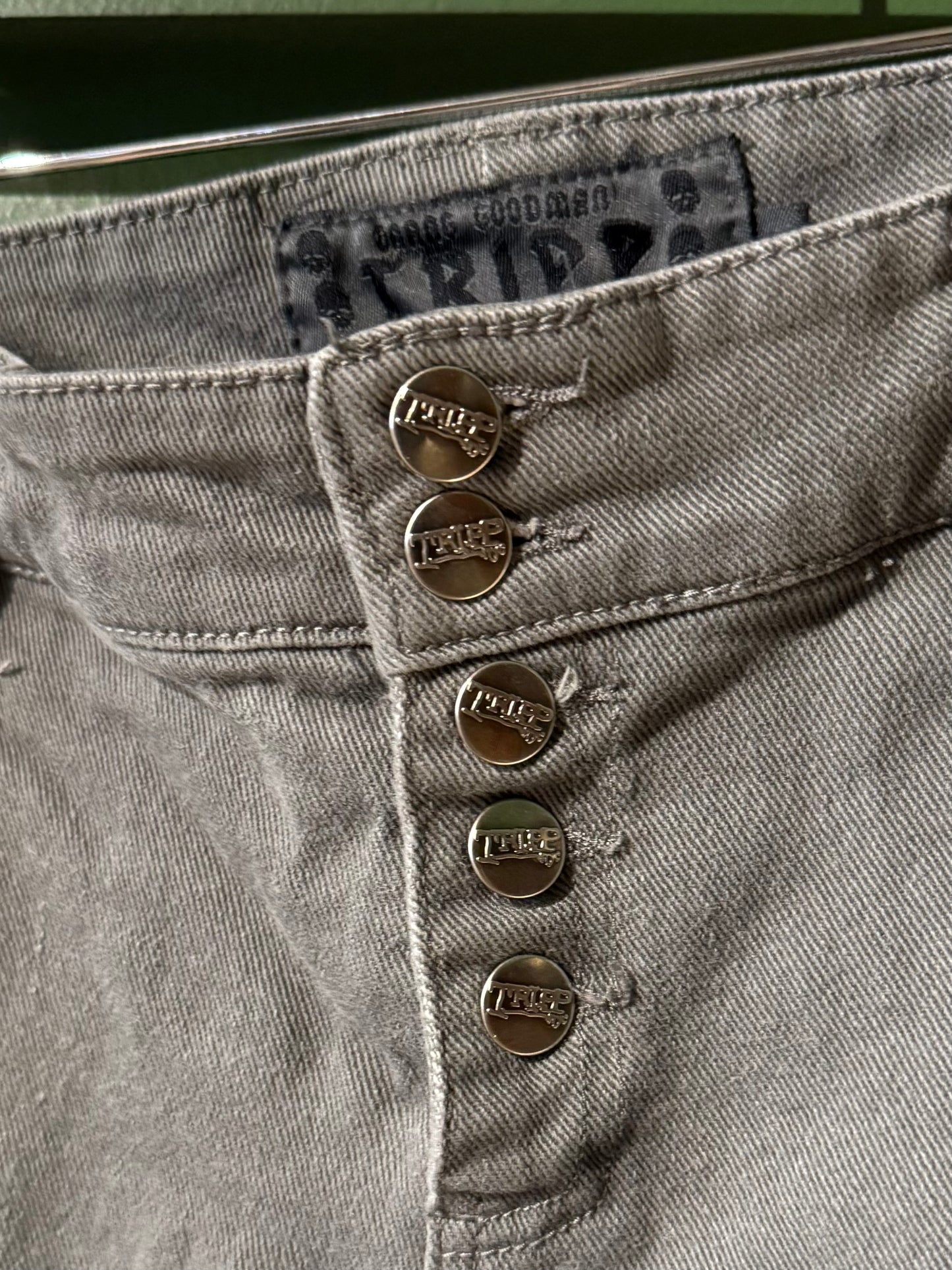 Vintage Tripp NYC Gray Skinny Button Fly Denim Jeans- 34x31