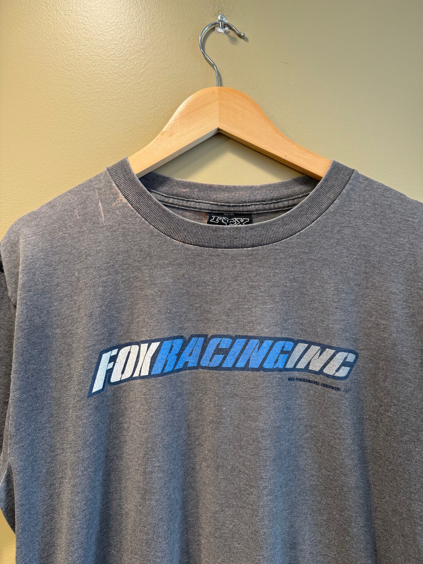 Vintage Fox Racing Gray Distressed T-Shirt- L