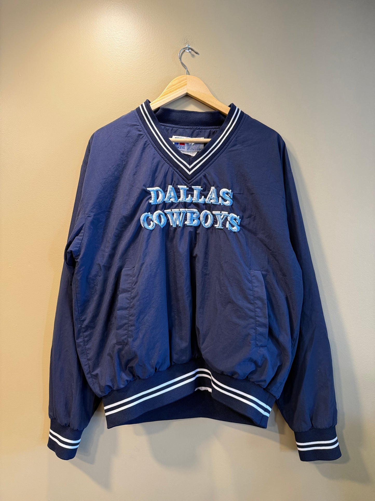 Vintage Dallas Cowboys Pullover V-Neck Windbreaker Jacket- L
