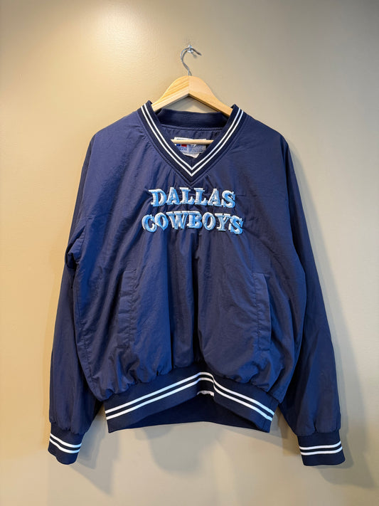 Vintage Dallas Cowboys Pullover V-Neck Windbreaker Jacket- L