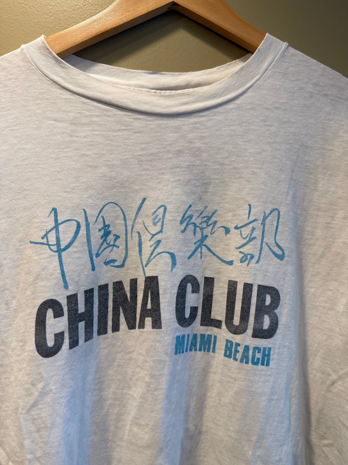 Vintage China Club Miami Beach Distressed T-Shirt- L