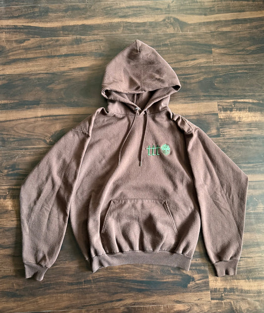 The Thrifting Tree Brown Hoodie Sweatshirt- M
