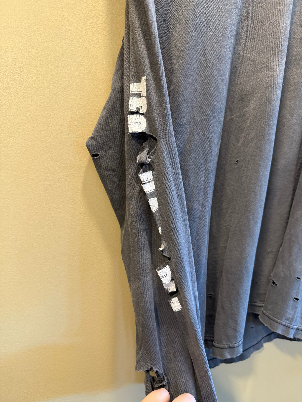 Vintage Tequila Lopez Harley Davidson Distressed Safety Pinned Long Sleeve T-Shirt- L
