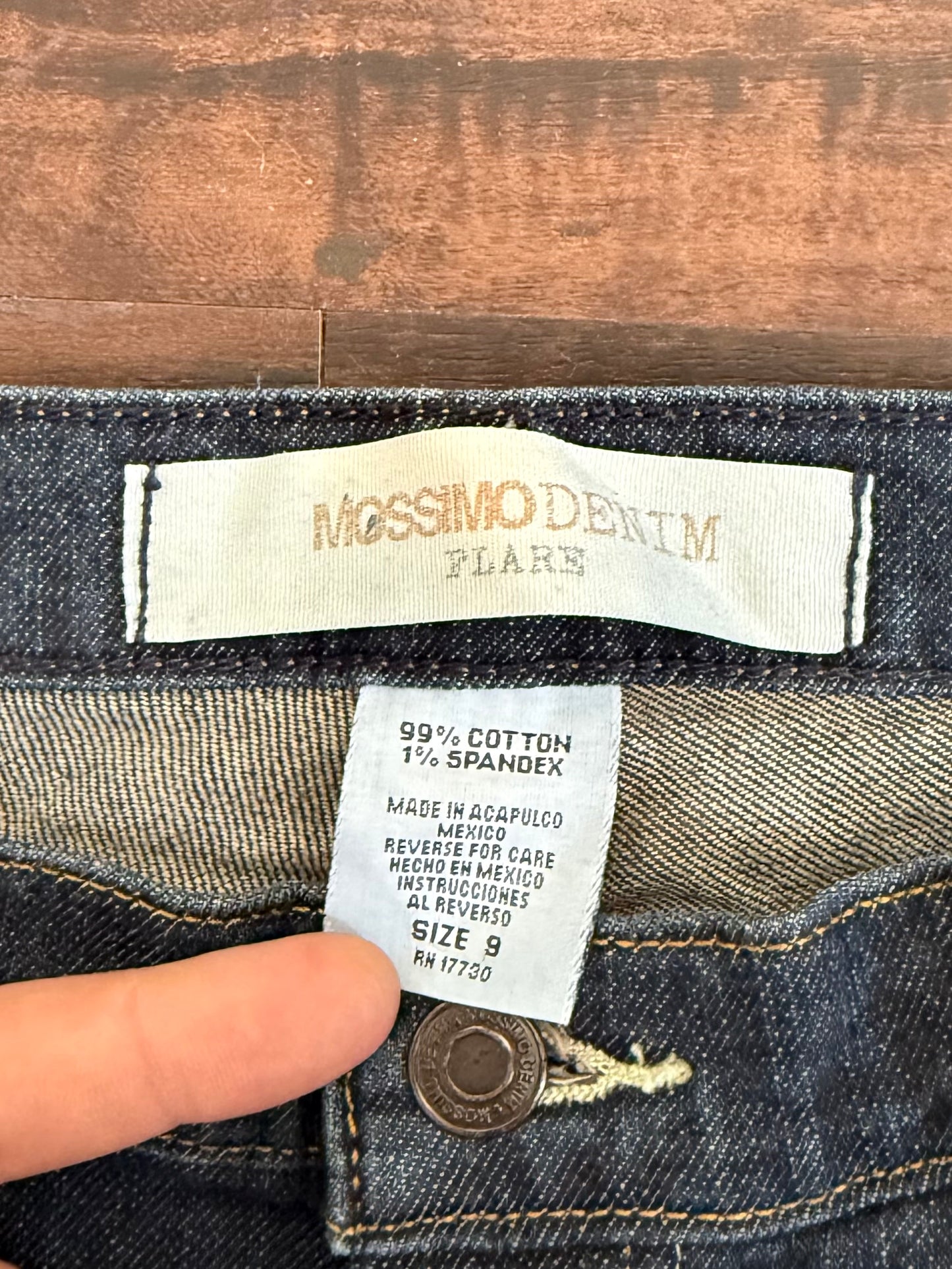 Vintage Mossimo Dark Wash Flared Denim Jeans- 31x32