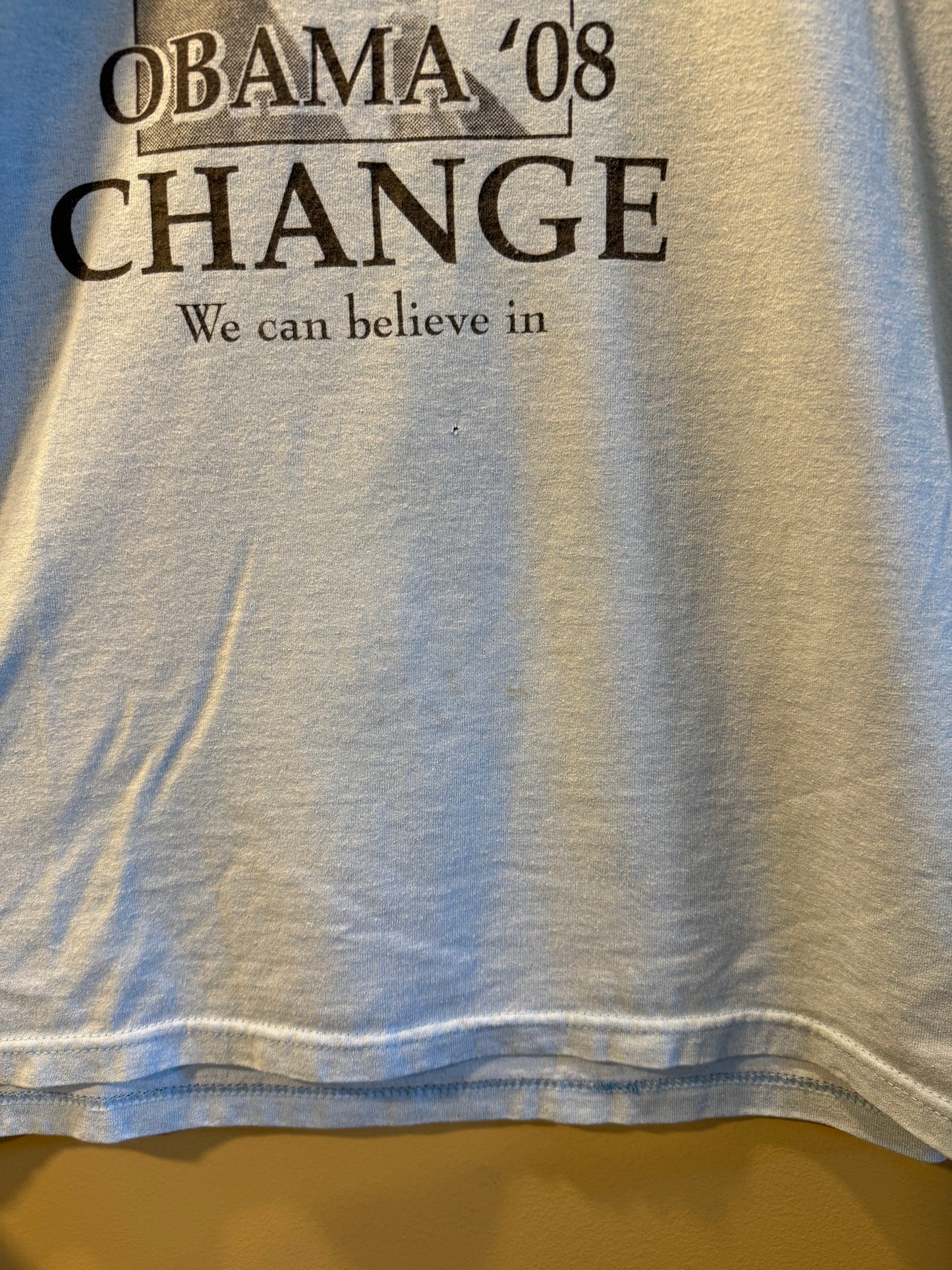 Vintage Barack Obama ‘08 Change Light Blue T-Shirt- XL