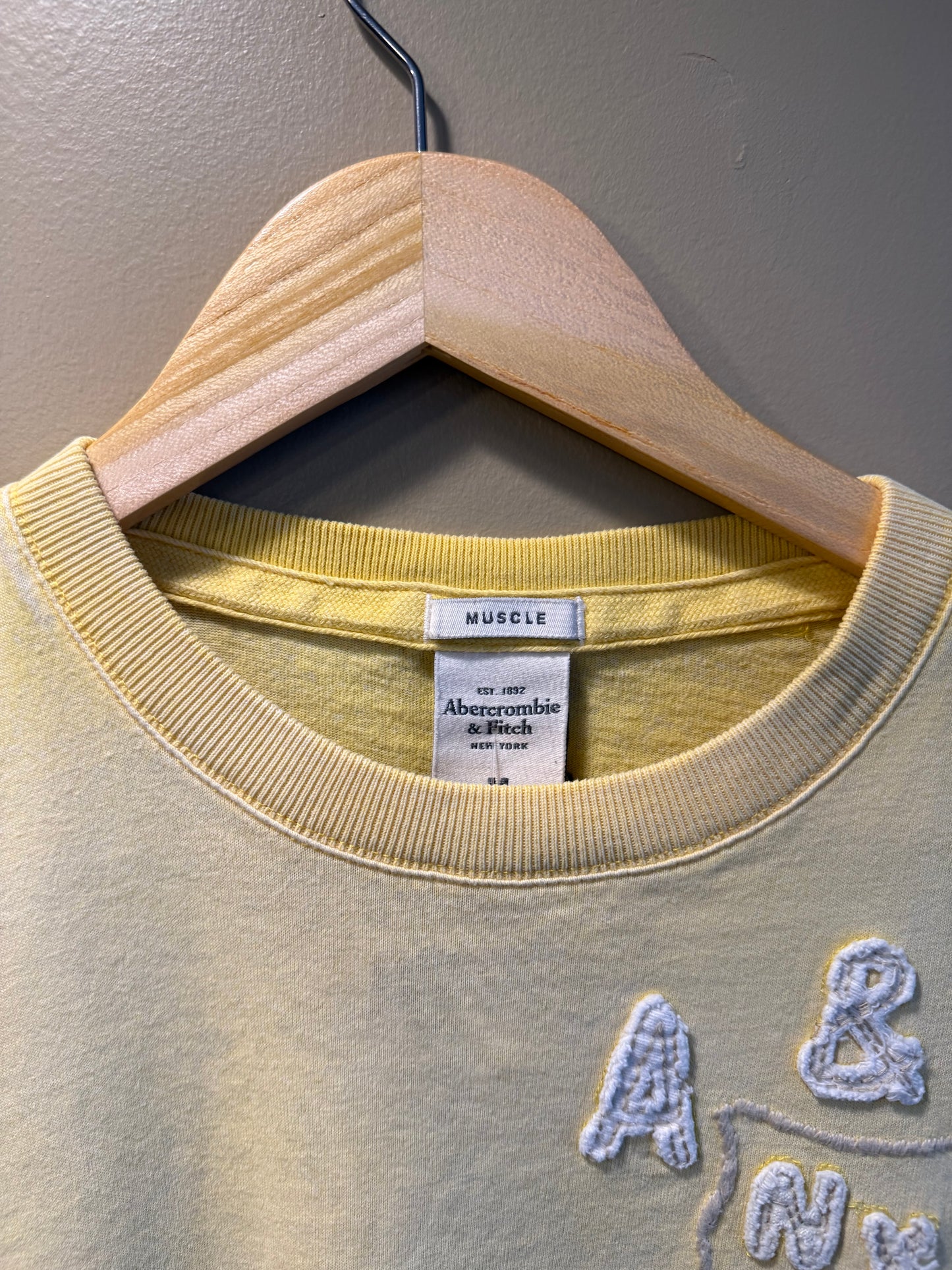 Vintage Y2K Abercrombie & Fitch Butter Yellow T-Shirt- M