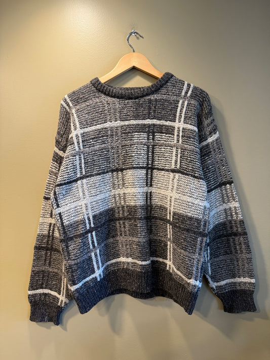 Vintage Old Glory Checkered Wool Blend Sweater- M
