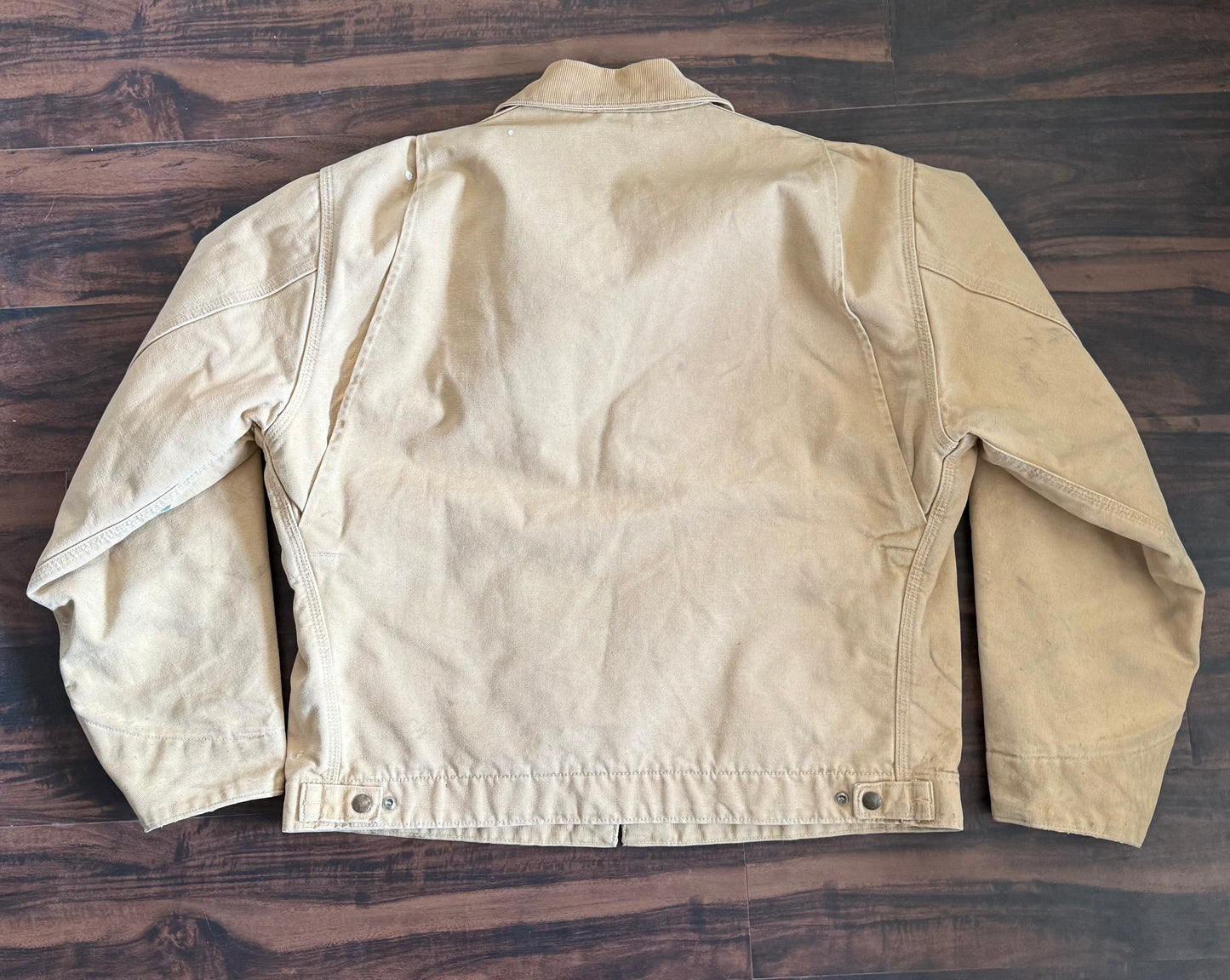 Vintage Carhartt J43WET Tan Flannel Lined Detroit Jacket- L