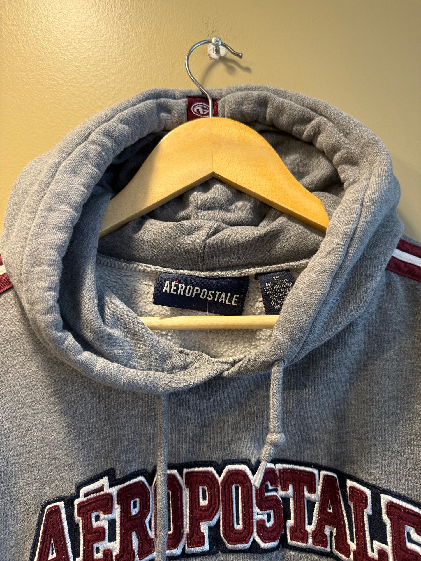 Vintage Y2K Aeropostale Gray Hoodie Sweatshirt- XS