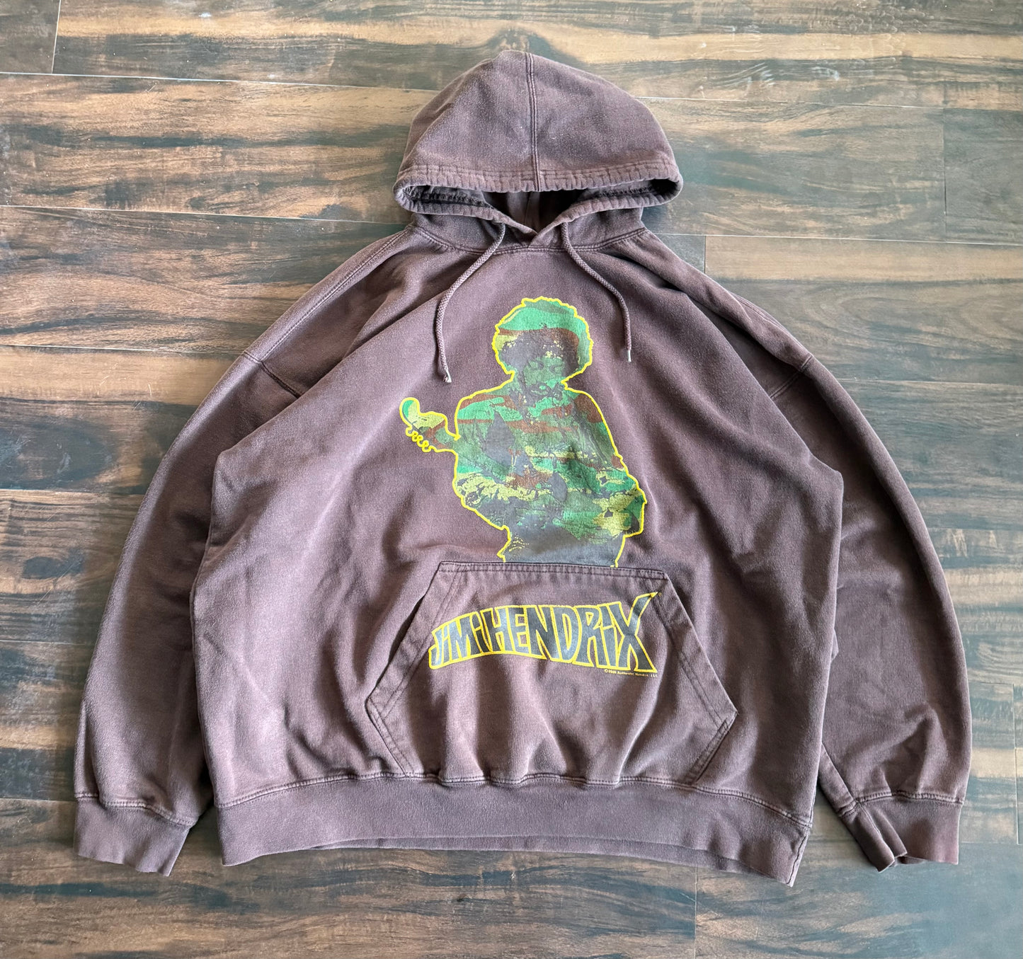 Vintage Jimi Hendrix Brown Camouflage Hoodie Sweatshirt- XL