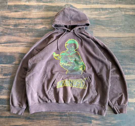 Vintage Jimi Hendrix Brown Camouflage Hoodie Sweatshirt- XL