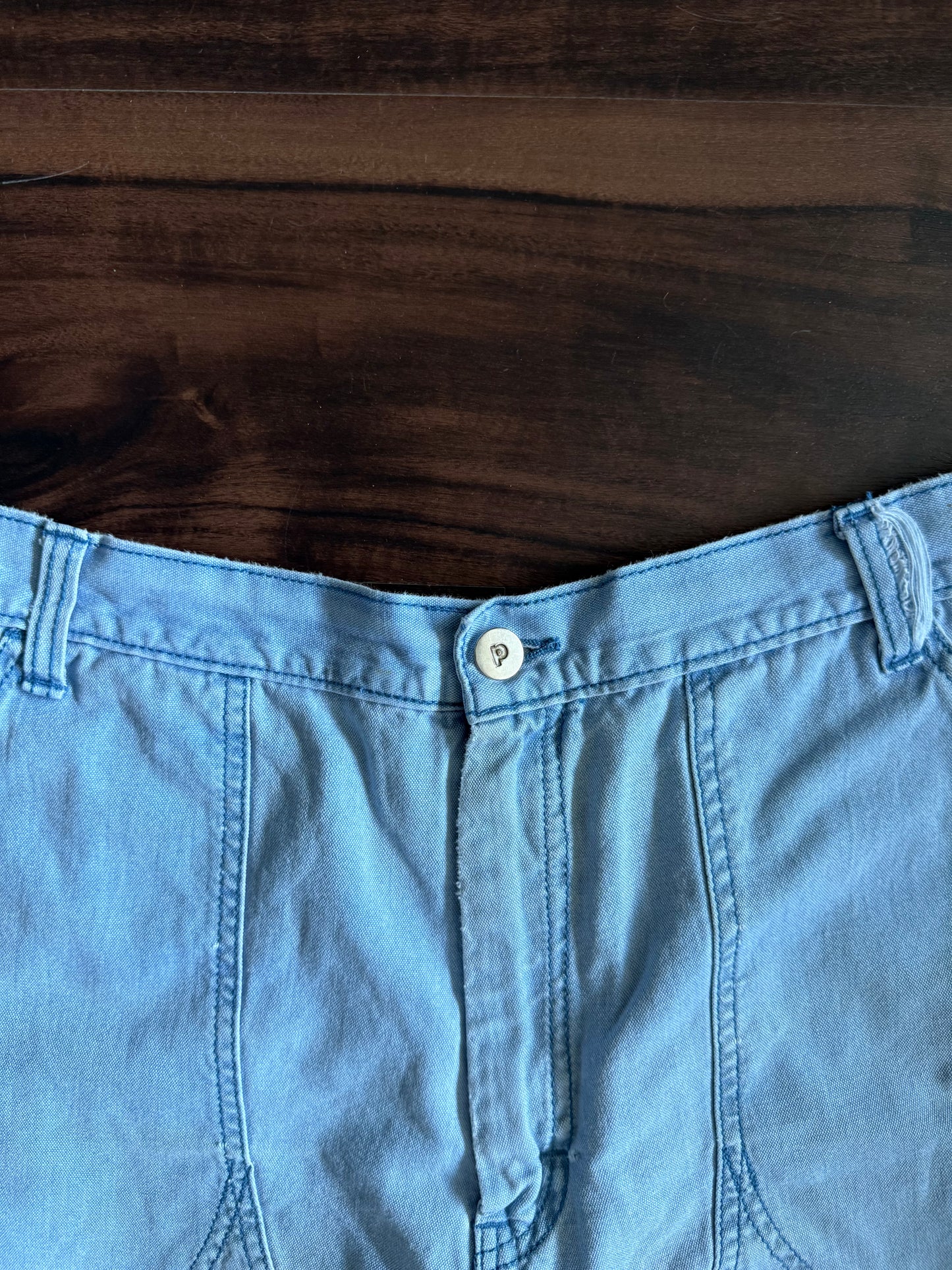 Vintage 70s Patagonia Women’s Light Blue Stand-Up Shorts- 28