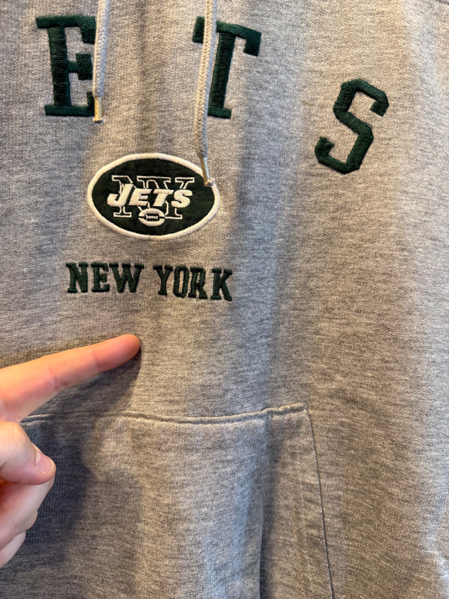 Vintage New York Jets Gray Hoodie Sweatshirt- XL