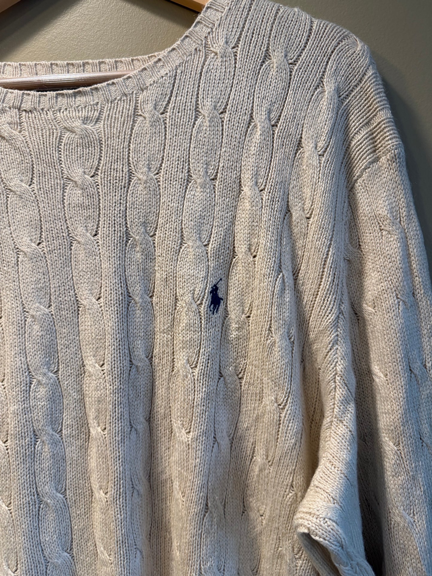 Vintage Polo Ralph Lauren Silk Cable Knit Sweater- XL