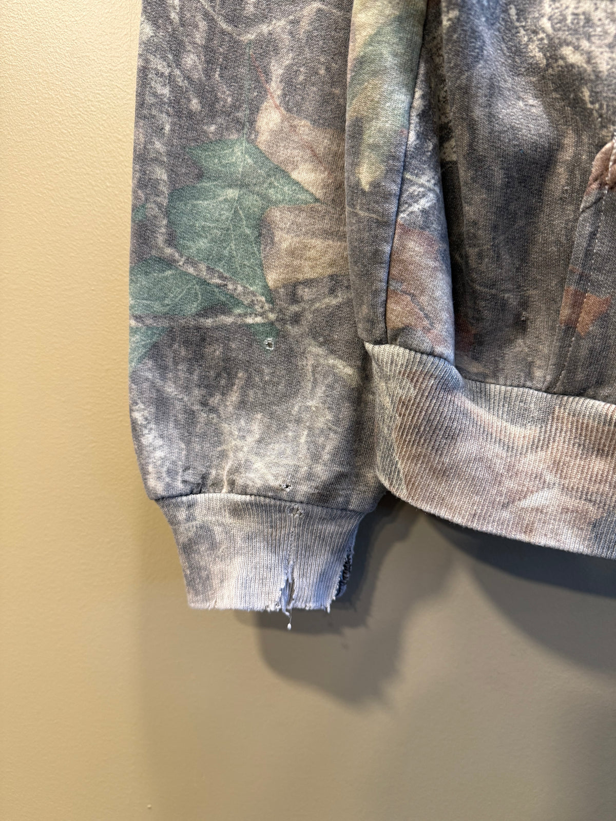 Vintage Jerzees Outdoors Mossy Oak Tree Camo Zip-Up Hoodie Sweatshirt- XL