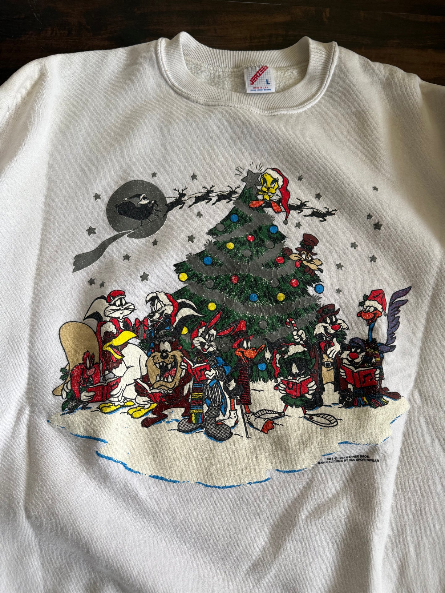 Vintage Looney Tunes Christmas Holiday Crewneck Sweatshirt- L