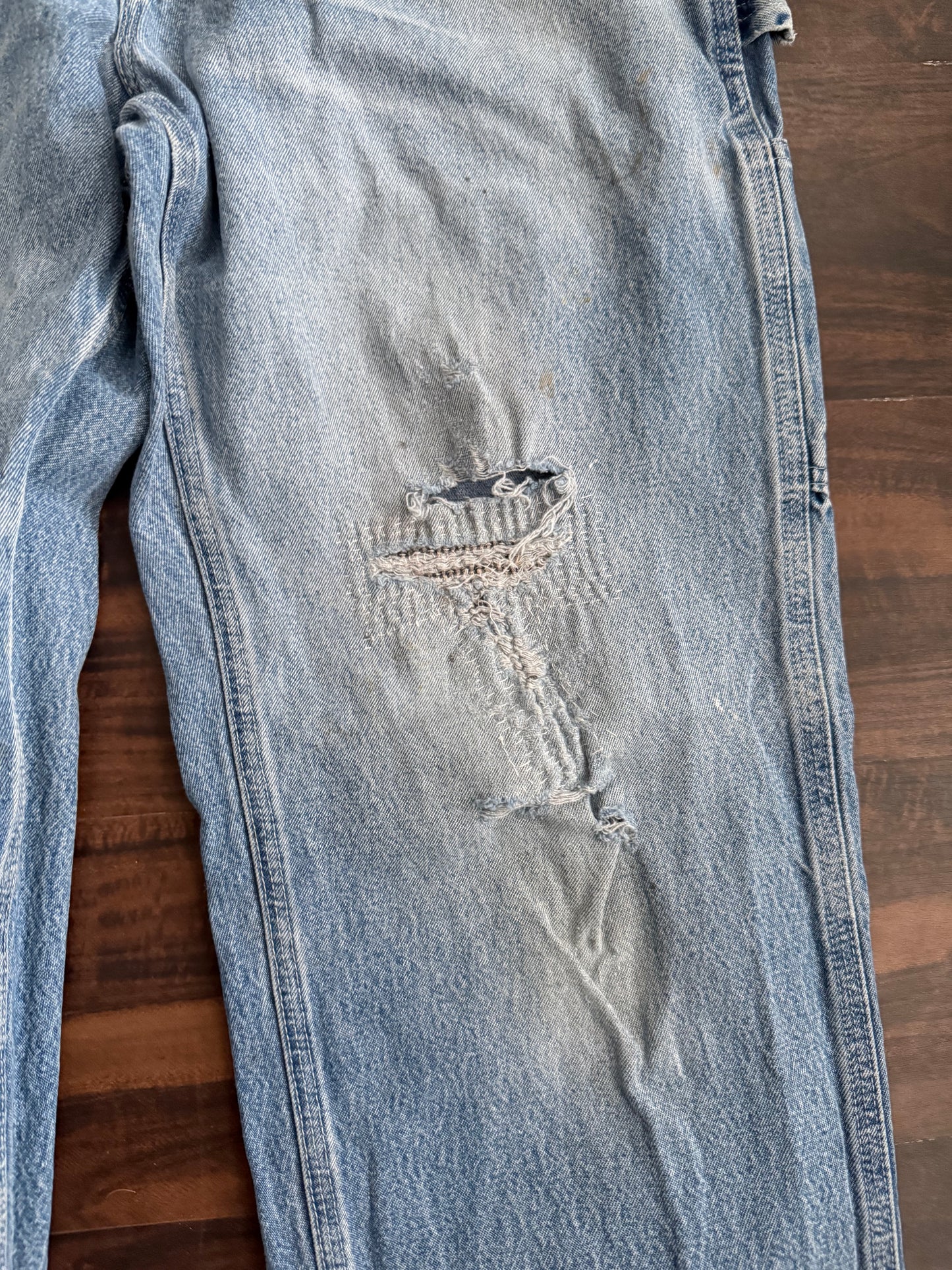 Vintage Carhartt Distressed Sashiko Repaired Light Wash Denim Jeans- 30x30