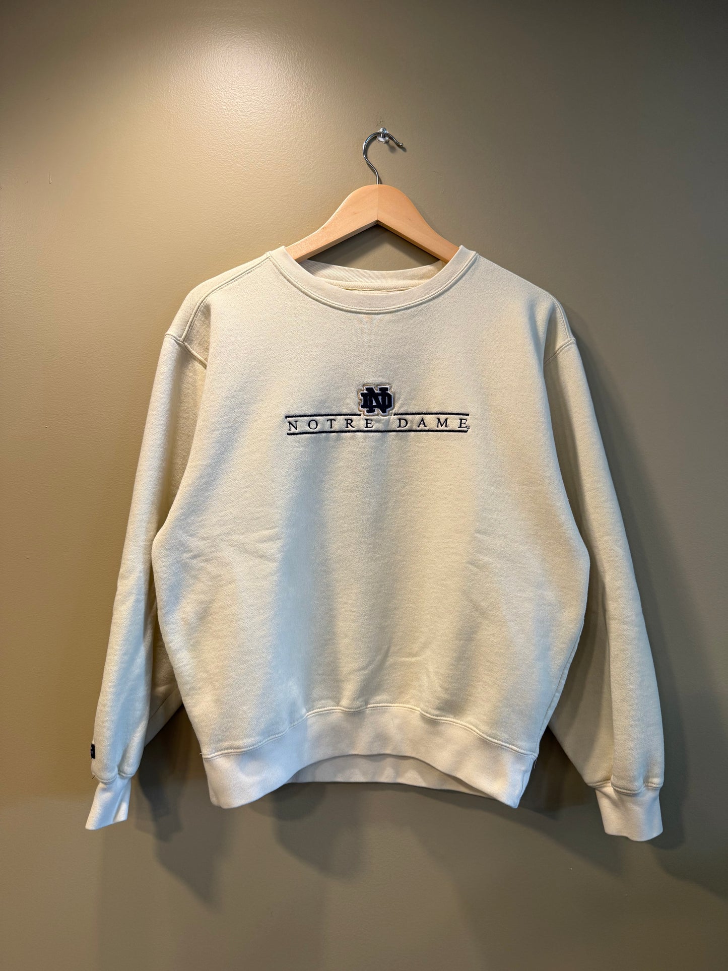 Vintage University of Notre Dame Butter Yellow Crewneck Sweatshirt- S