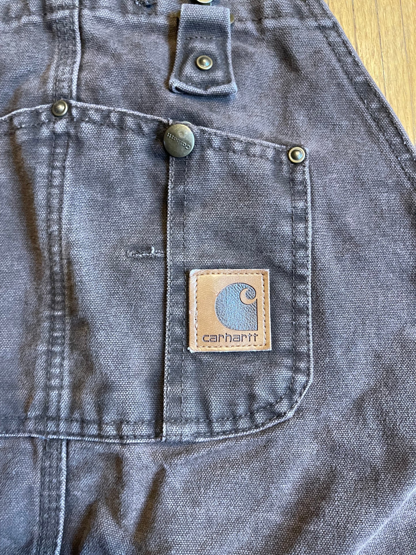 Vintage Carhartt Double Knee Dark Brown Overalls- 44x32