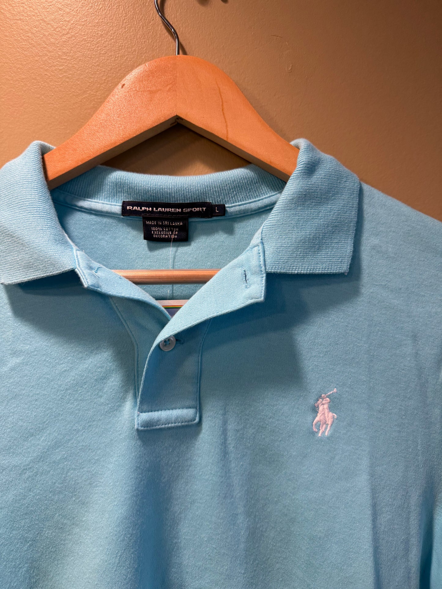 Vintage Polo Ralph Lauren Light Blue Polo Shirt- S