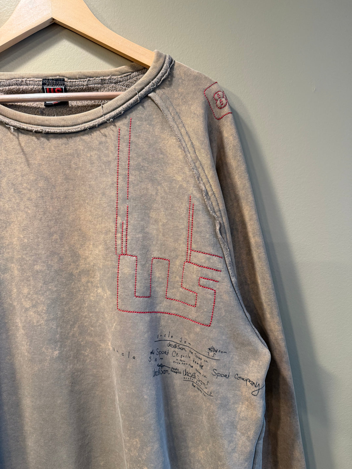 Vintage Uncle Sam Streetwear Embroidered Tan Crewneck Sweatshirt- XXL