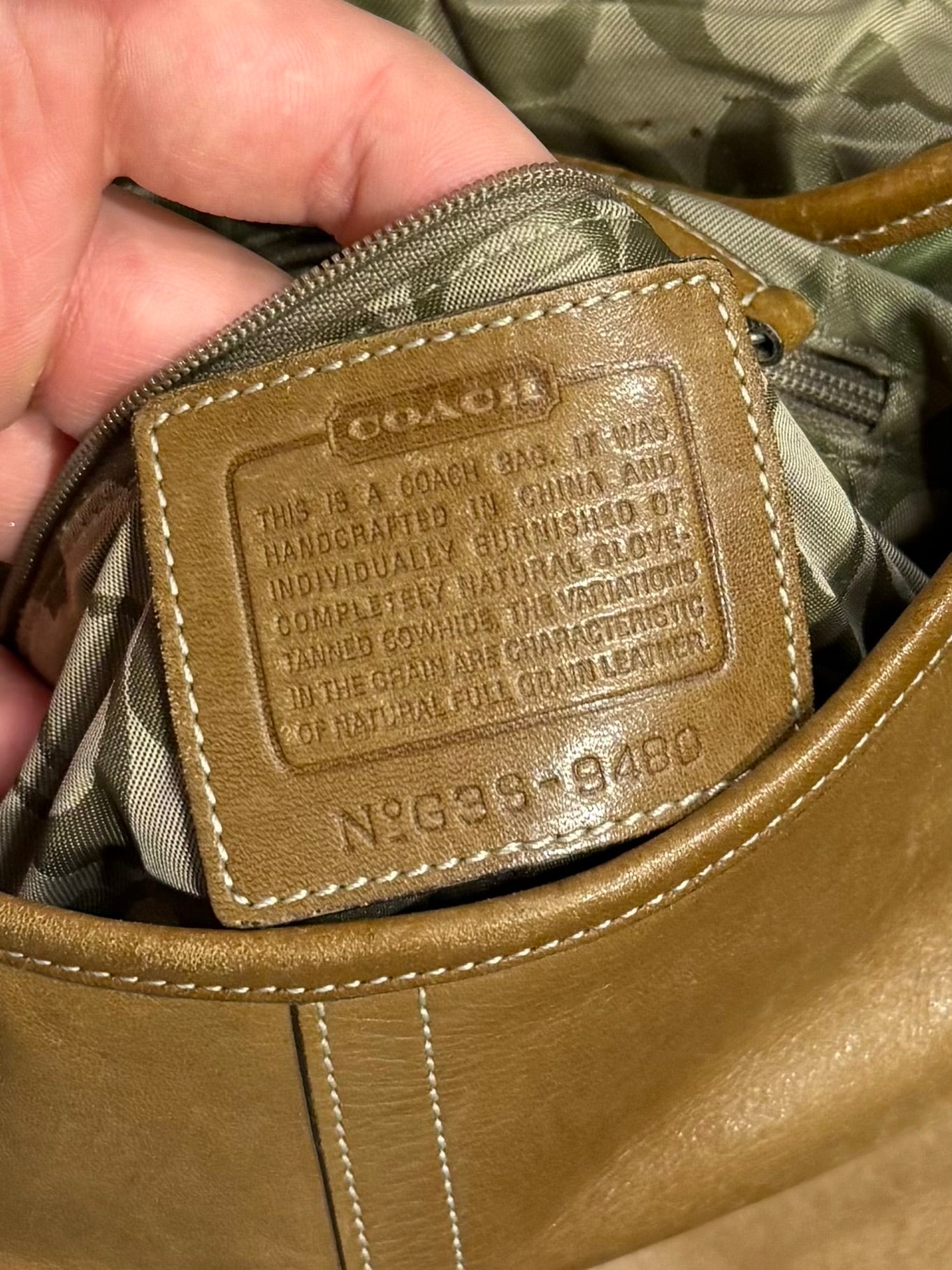 Vintage Coach 9480 Tan Soft Leather SoHo Crossbody Bag