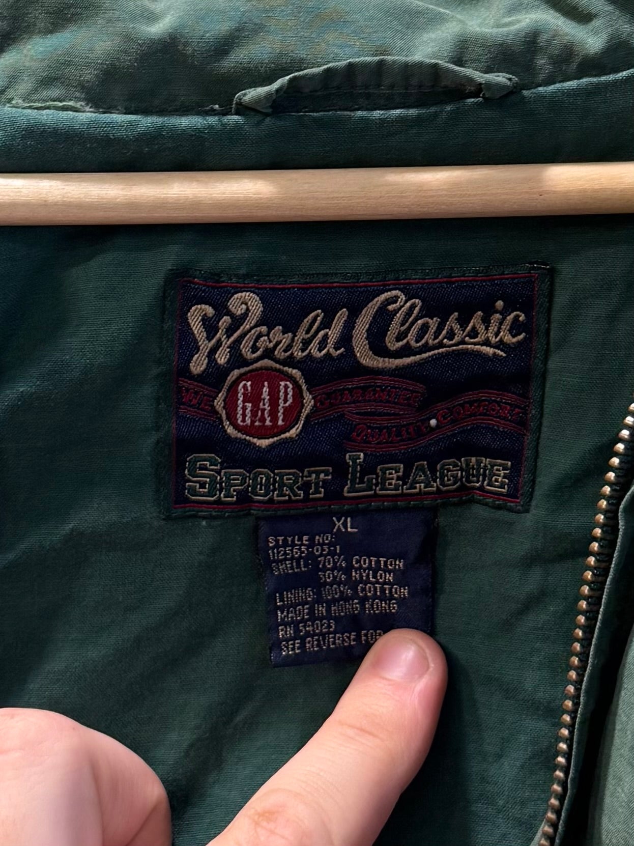 Vintage GAP World Classic Green Jacket- XL