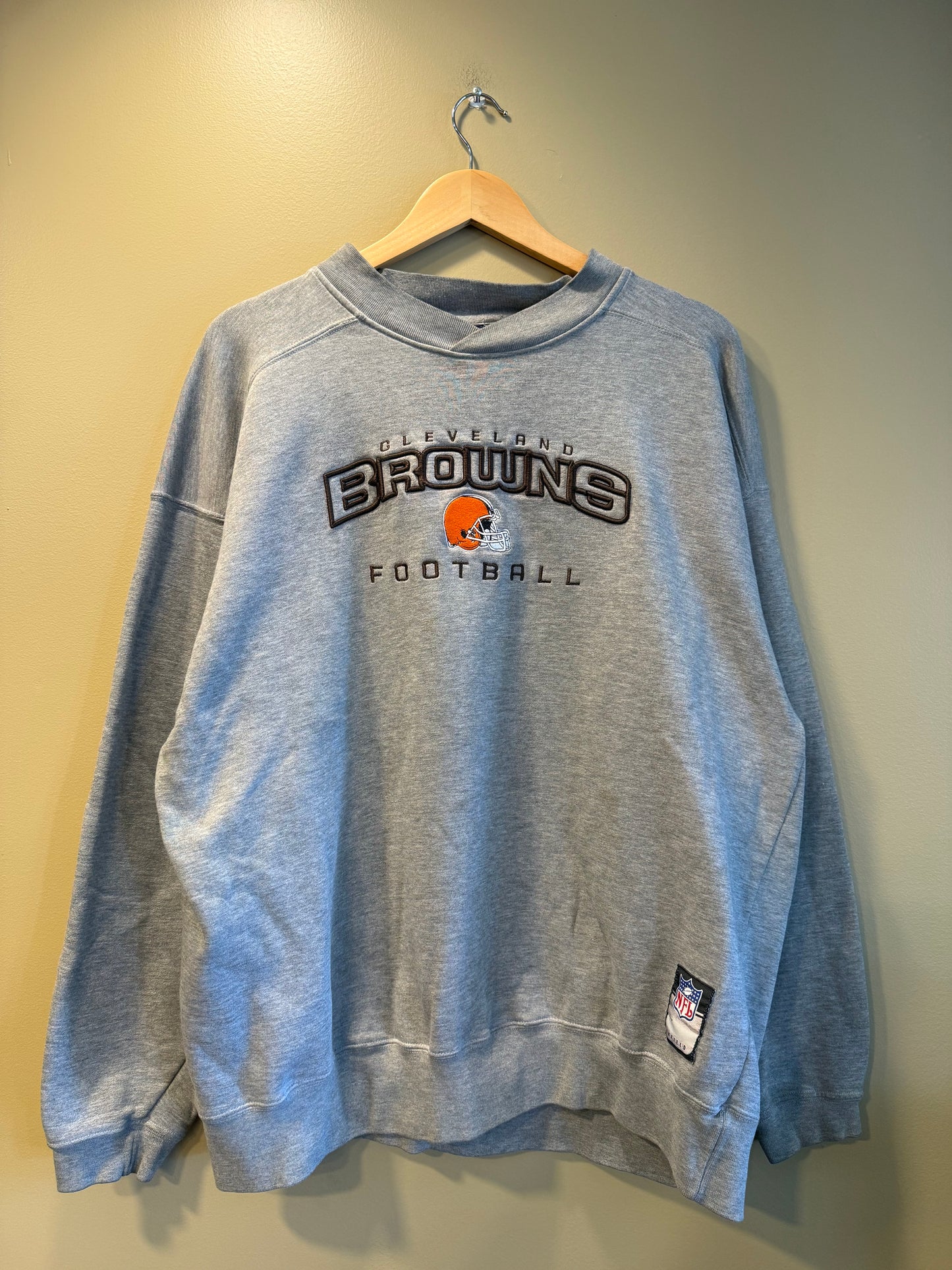 Vintage Cleveland Browns Gray Reebok Embroidered Sweatshirt- XL