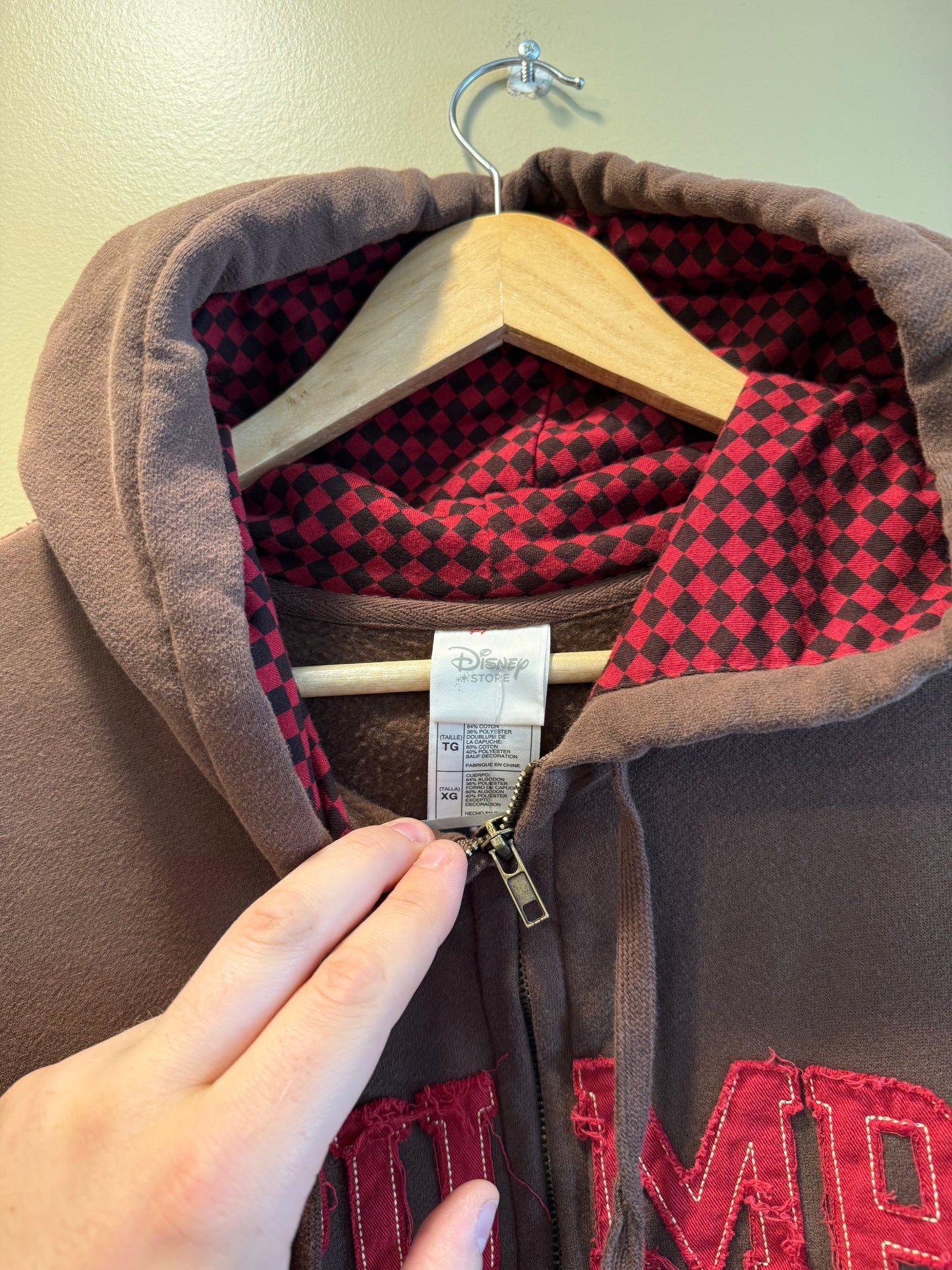 Vintage Disney Grumpy The Elf Brown Zip-Up Hoodie- XL