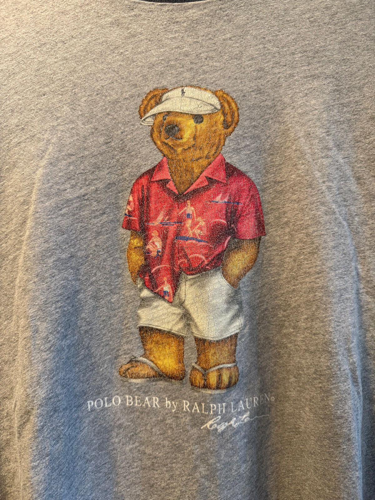Vintage Polo Ralph Lauren Polo Bear Vacation Gray T-Shirt- S