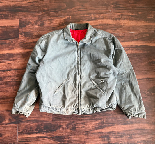 Vintage 1970’s Thrashed Sea Foam Green Trucker Jacket- M