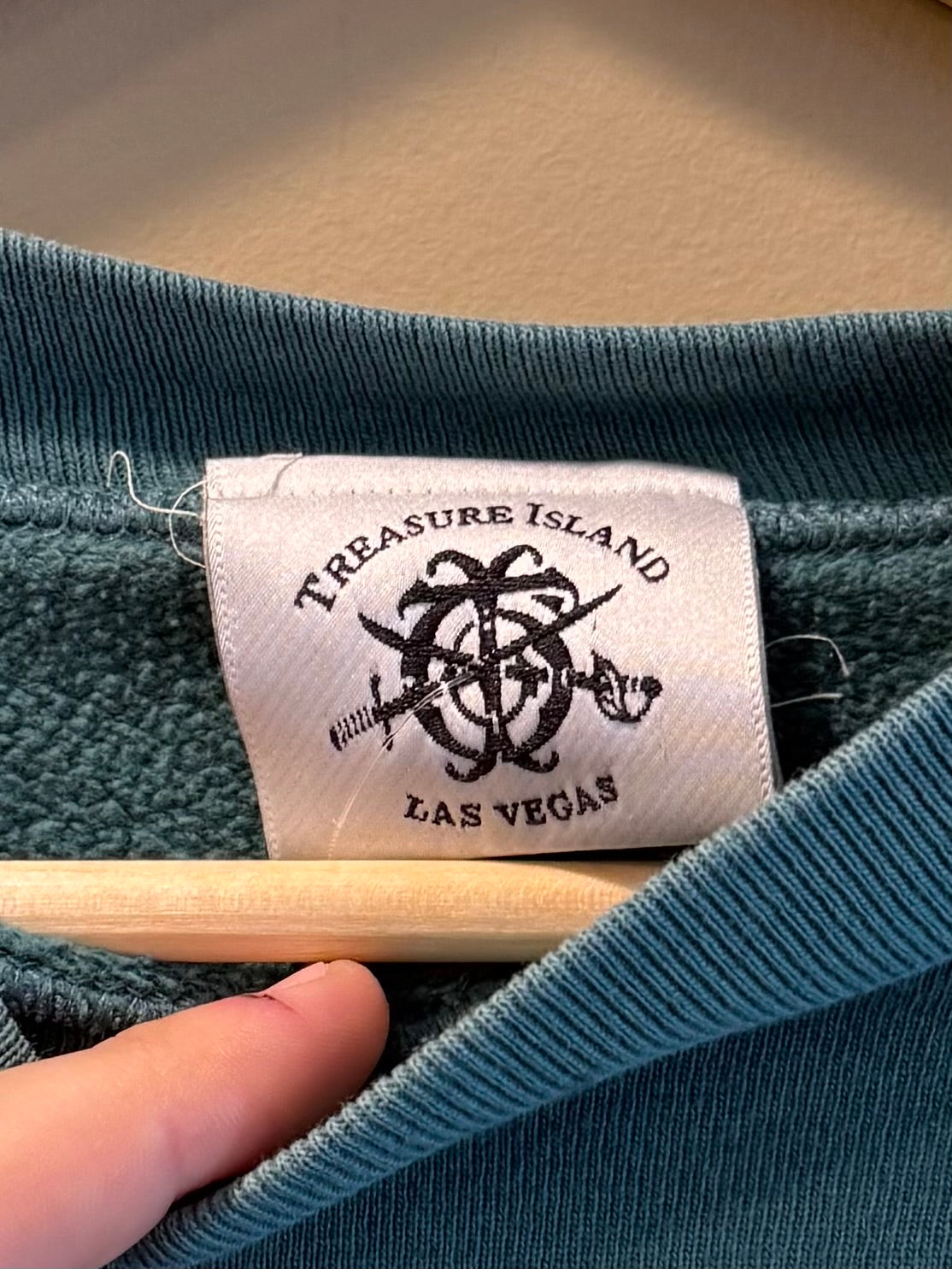 Vintage Treasure Island Las Vegas Green Crewneck Sweatshirt- XL
