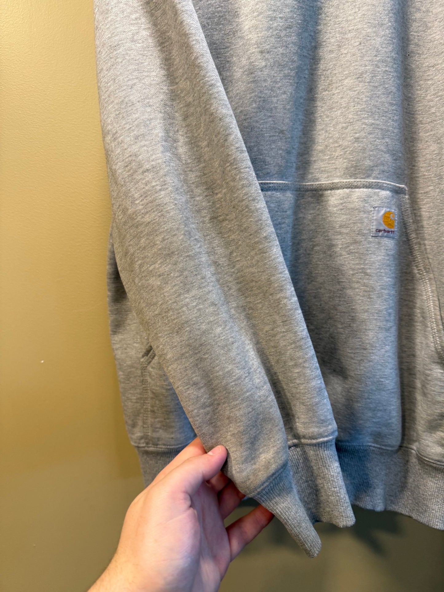Vintage Y2K Carhartt Gray Faded & Distressed Hoodie Sweatshirt- XL
