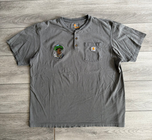 The Thrifting Tree Embroidered Carhartt Gray Pocket T-Shirt- XL