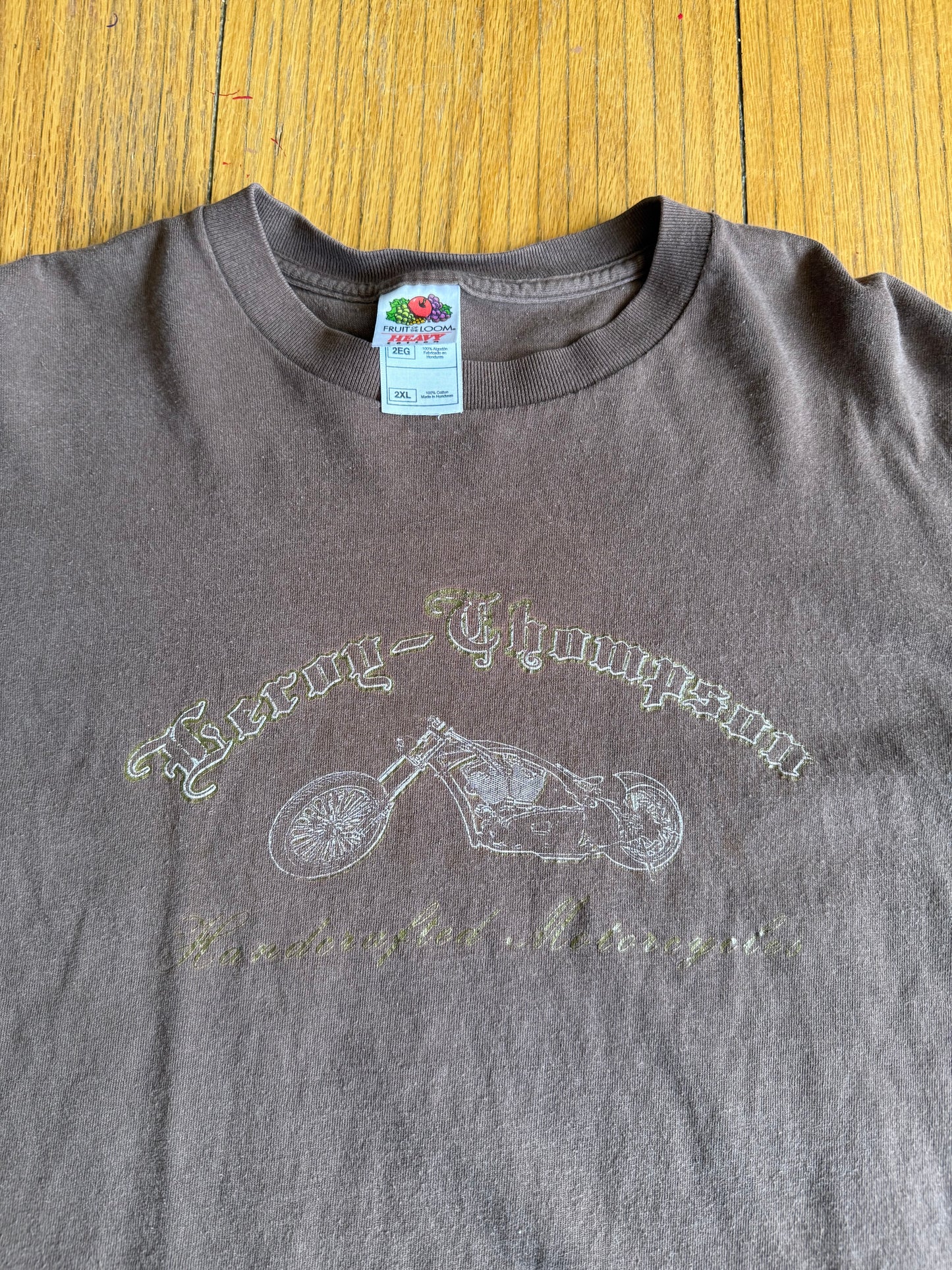 Vintage Leroy Thompson Motorcycles Brown Long Sleeve T-Shirt- XL