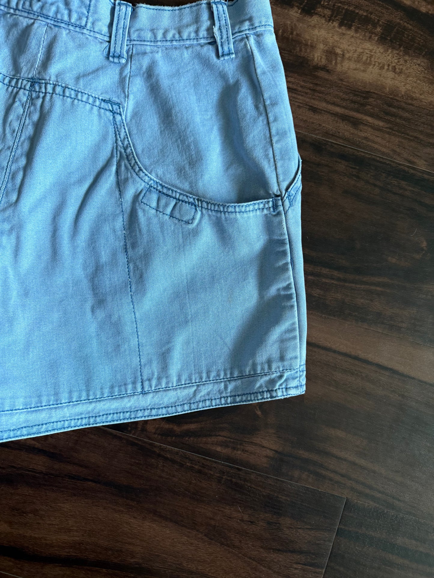 Vintage 70s Patagonia Women’s Light Blue Stand-Up Shorts- 28