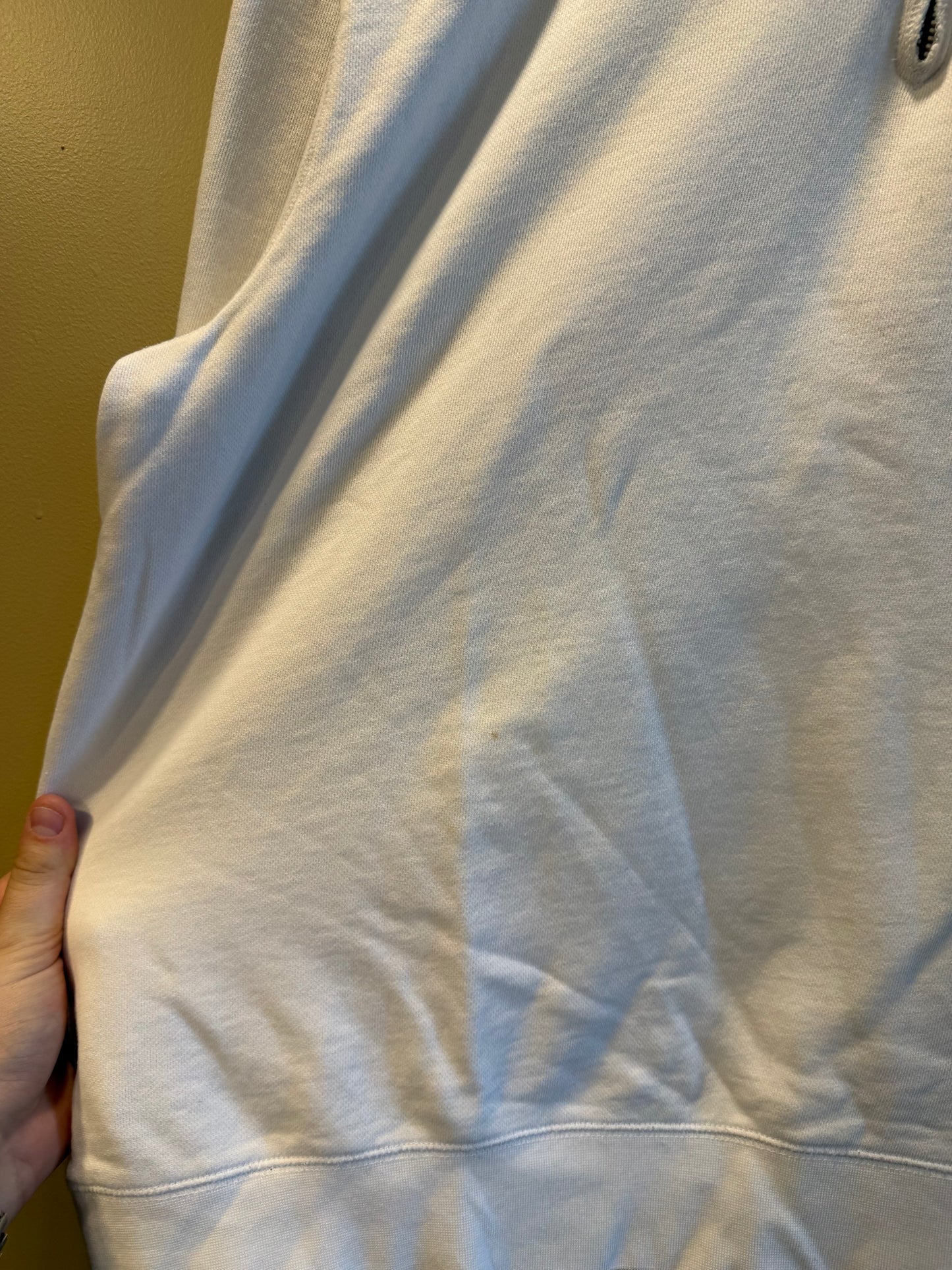 Vintage Old Navy White Quarter-Zip Sweatshirt- XXL