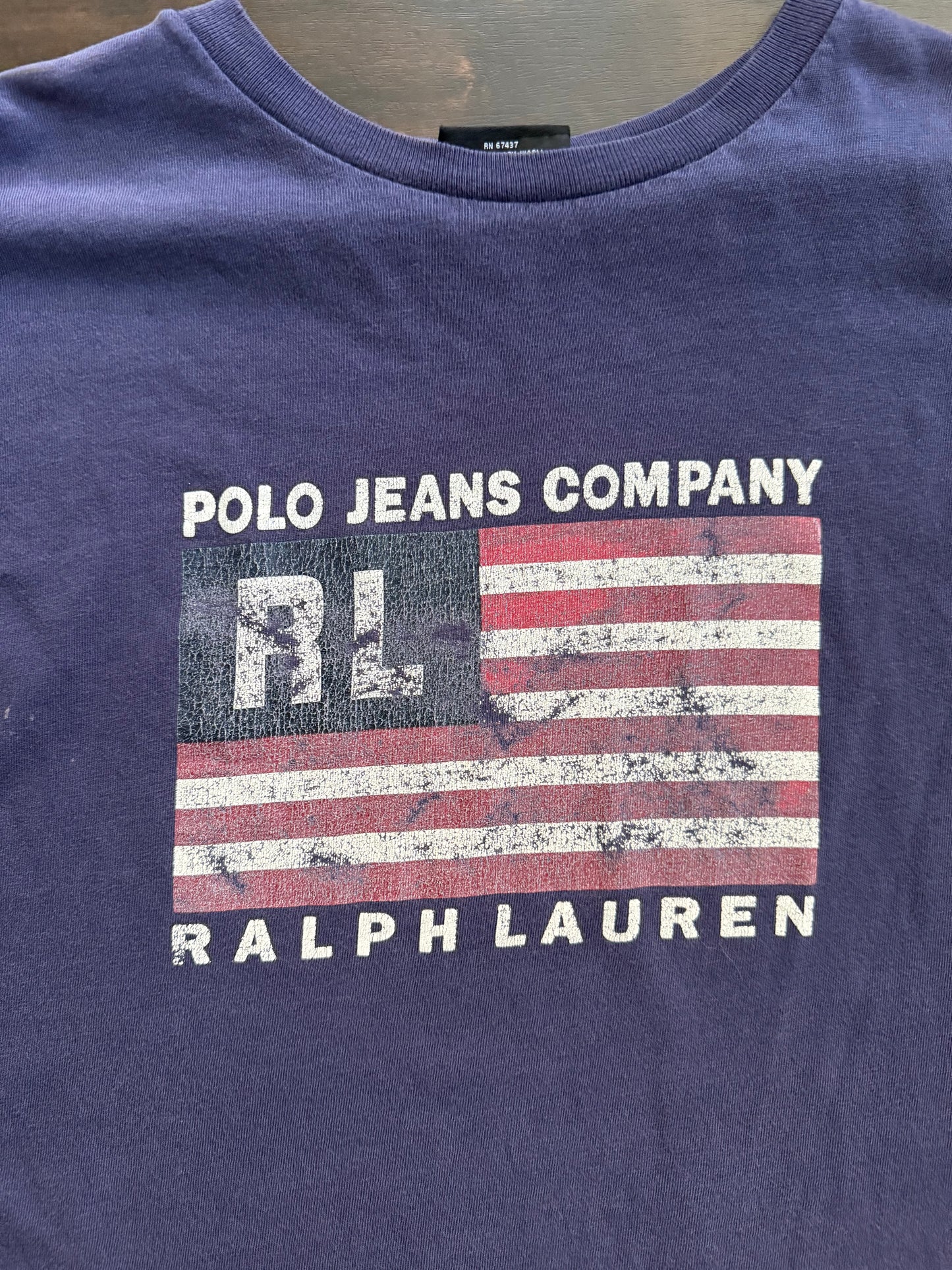 Vintage Polo Jeans Company Ralph Lauren Navy Blue T-Shirt- XL