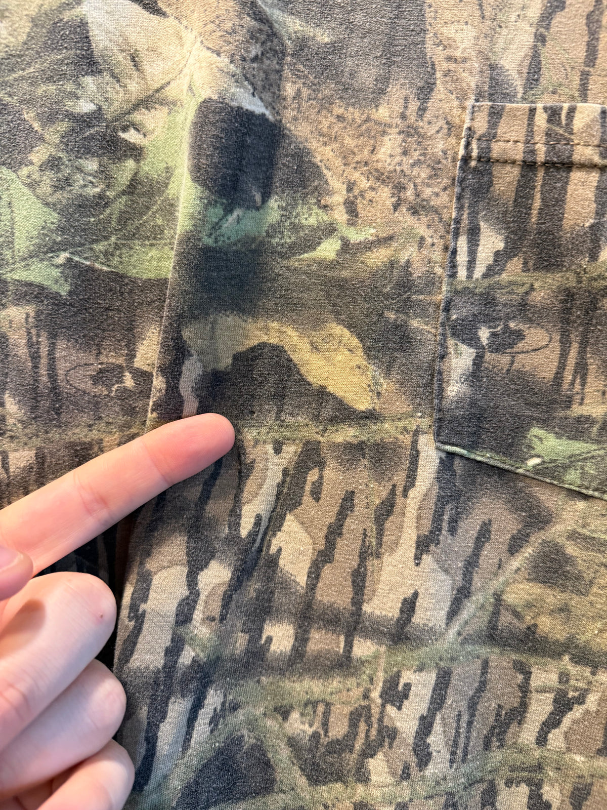 Vintage Mossy Oak Breakup Tree Camo Classics Pocket T-Shirt- XL