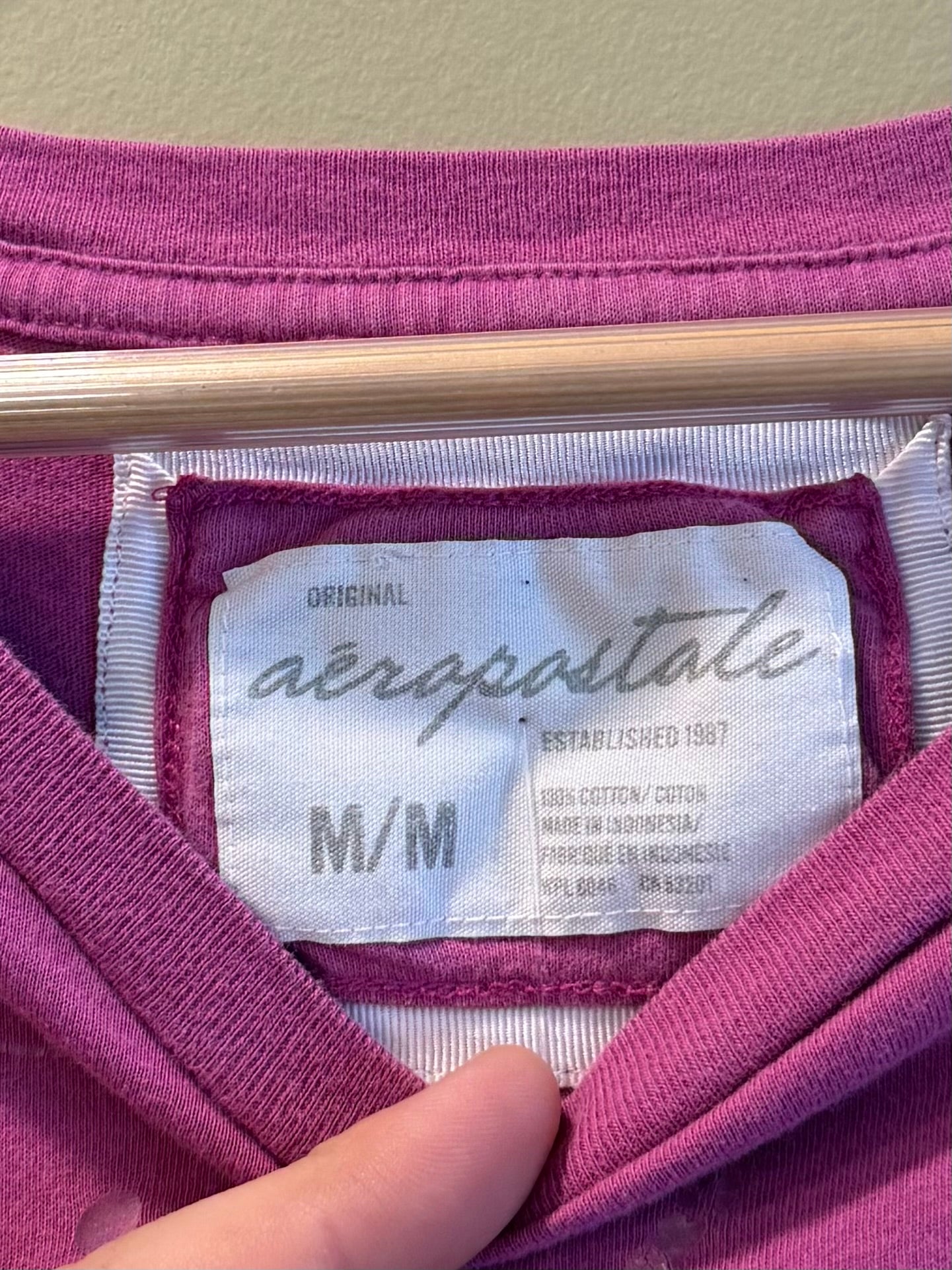 Vintage Y2K Aeropostale Pink Baby Tee T-Shirt- M
