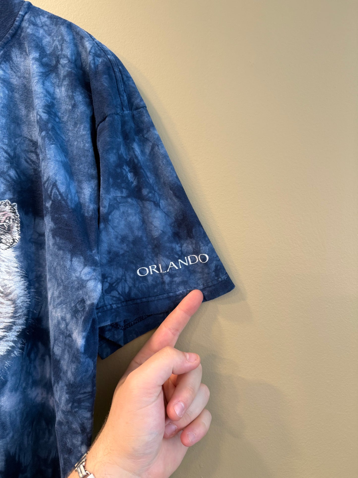 Vintage White Tiger Orlando Zoo Tie Dye T-Shirt- L/XL